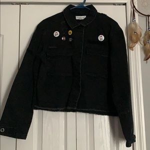 Rock/punk inspired crop denim jacket
